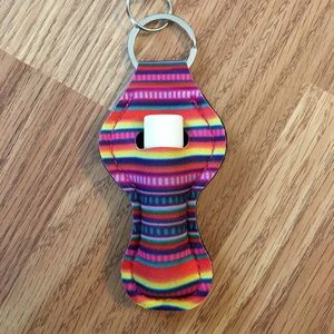 Multicolored Lip Balm Holder Keychain